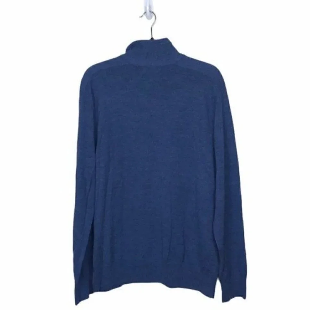 Banana Republic Blue Wool Blend 1/4 Zip Sweater XL